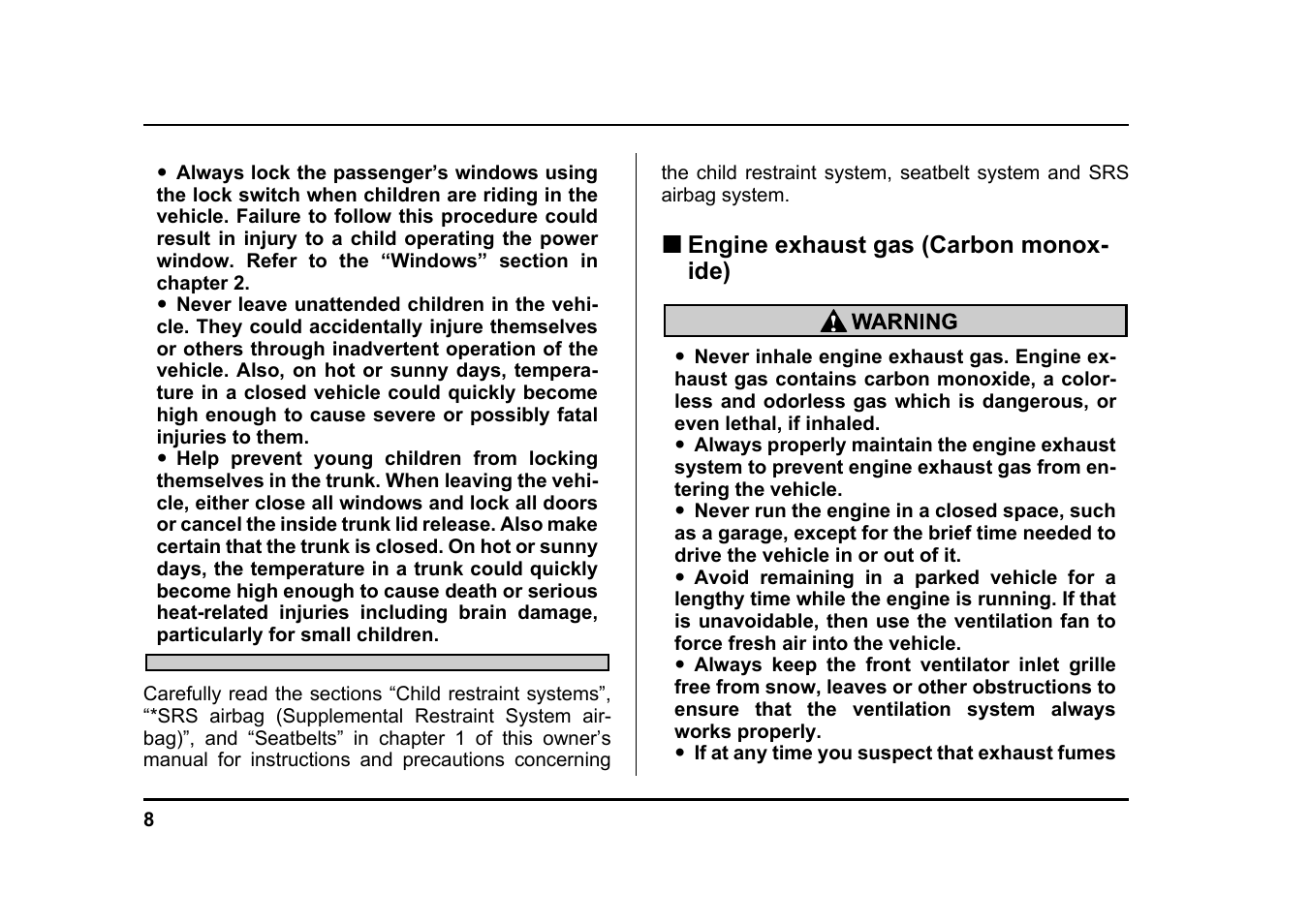 Subaru 2005 Impreza User Manual | Page 11 / 507