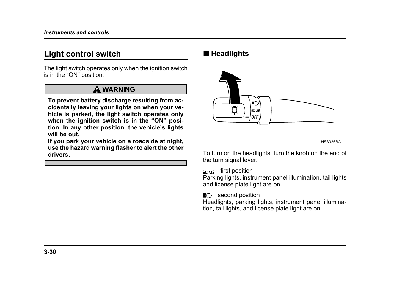 Light control switch | Subaru 2005 Impreza User Manual | Page 169 / 507