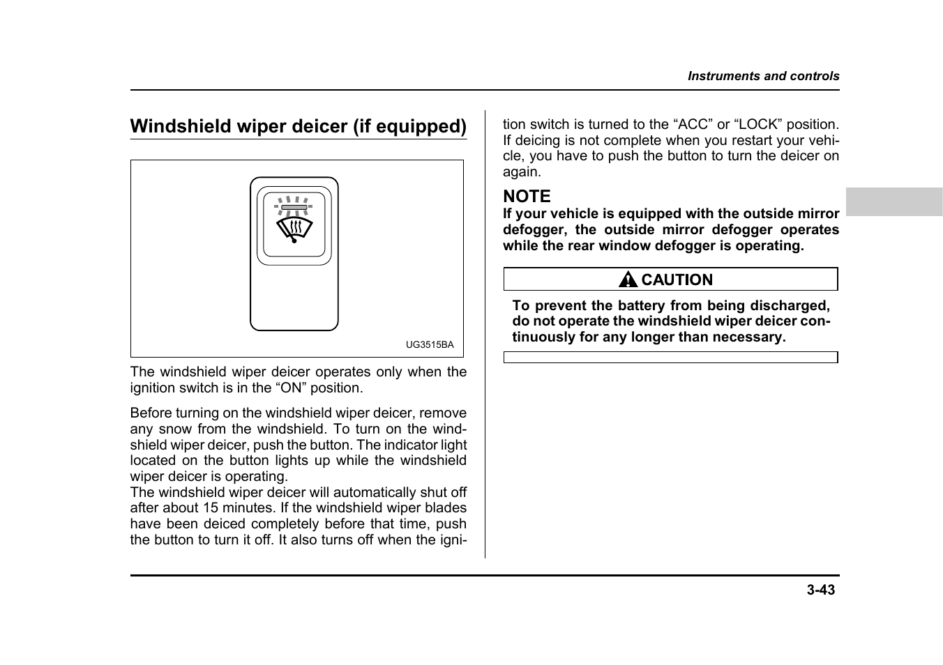 Windshield wiper deicer (if equipped) | Subaru 2005 Impreza User Manual | Page 182 / 507