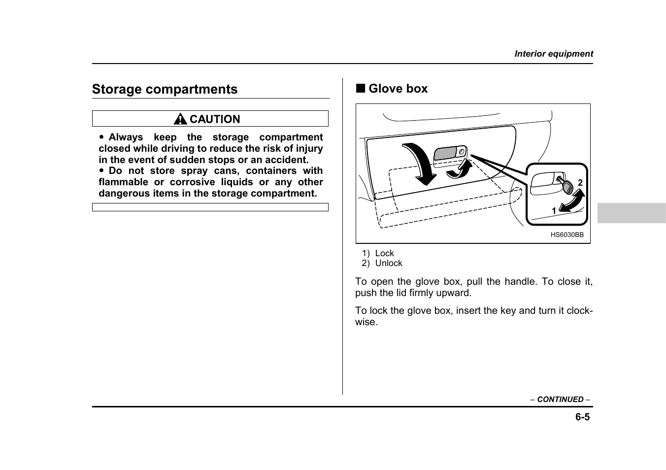 Storage compartments | Subaru 2005 Impreza User Manual | Page 250 / 507