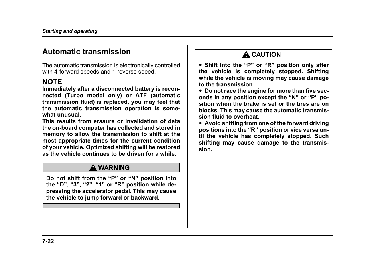 Automatic transmission | Subaru 2005 Impreza User Manual | Page 285 / 507