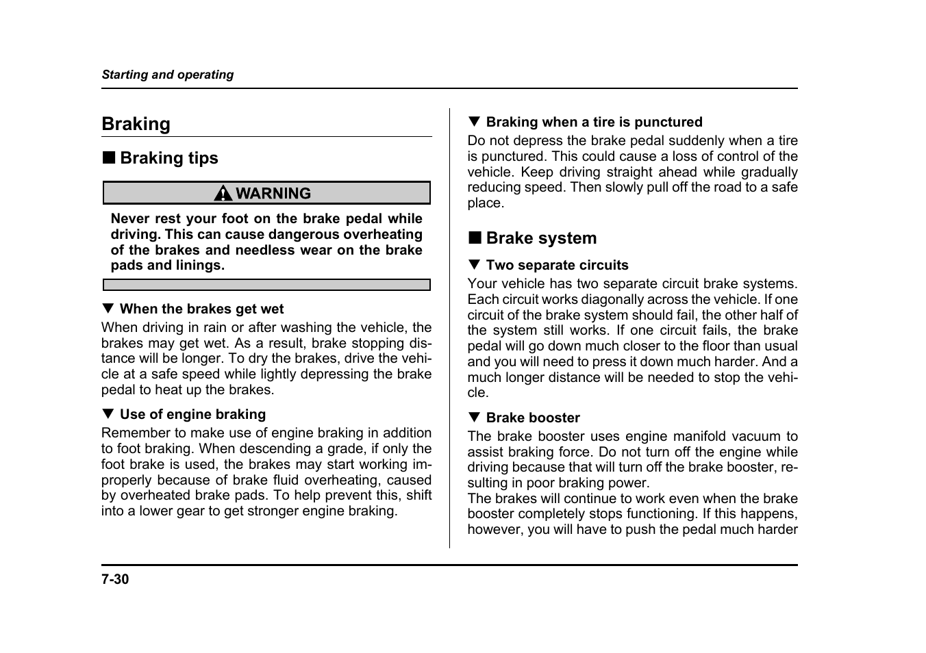 Braking | Subaru 2005 Impreza User Manual | Page 293 / 507