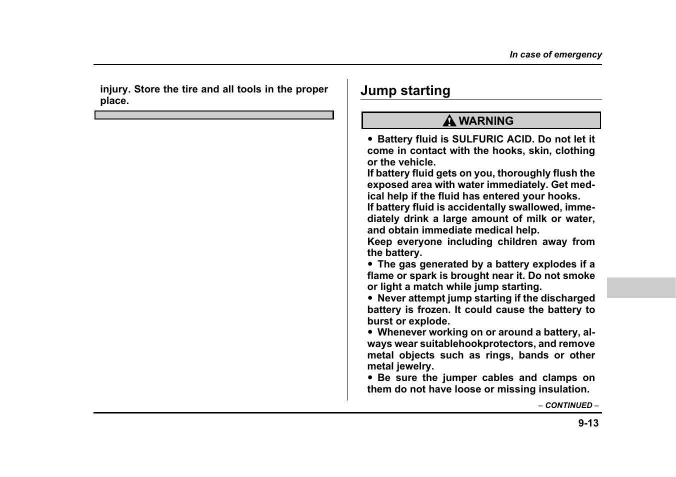 Jump starting | Subaru 2005 Impreza User Manual | Page 360 / 507