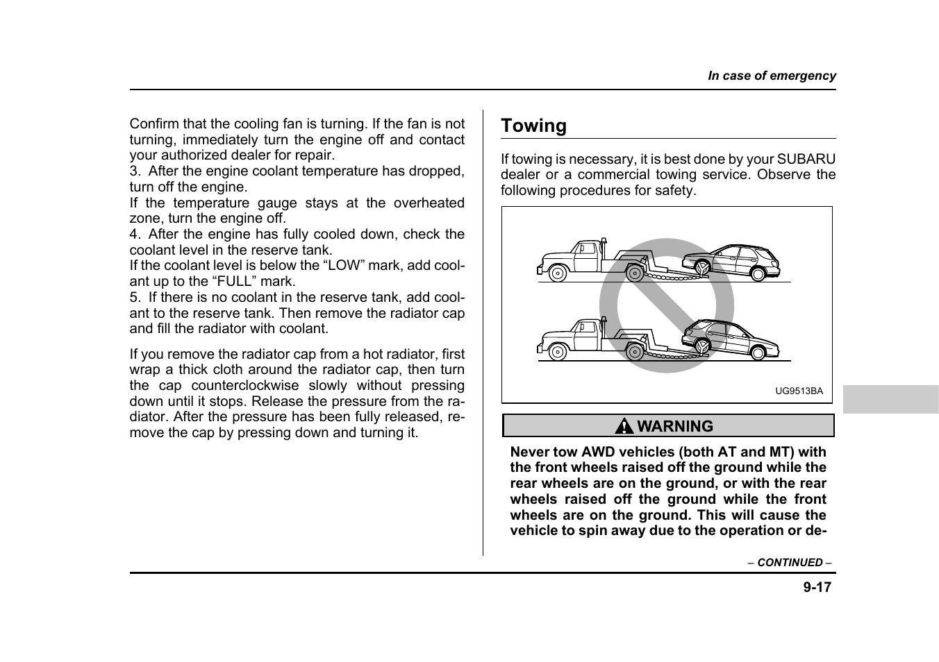 Towing | Subaru 2005 Impreza User Manual | Page 364 / 507