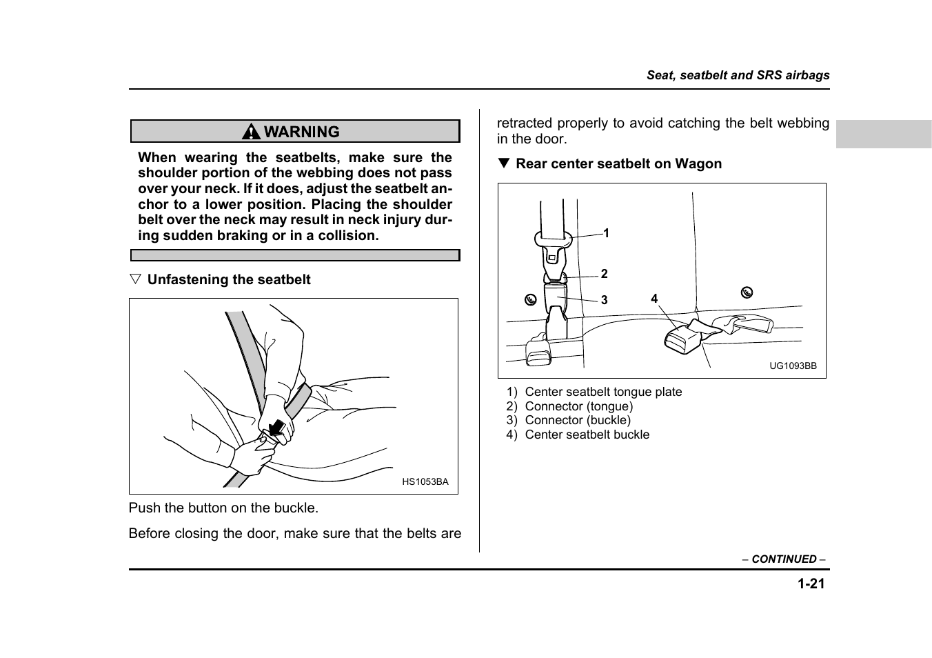 Subaru 2005 Impreza User Manual | Page 48 / 507