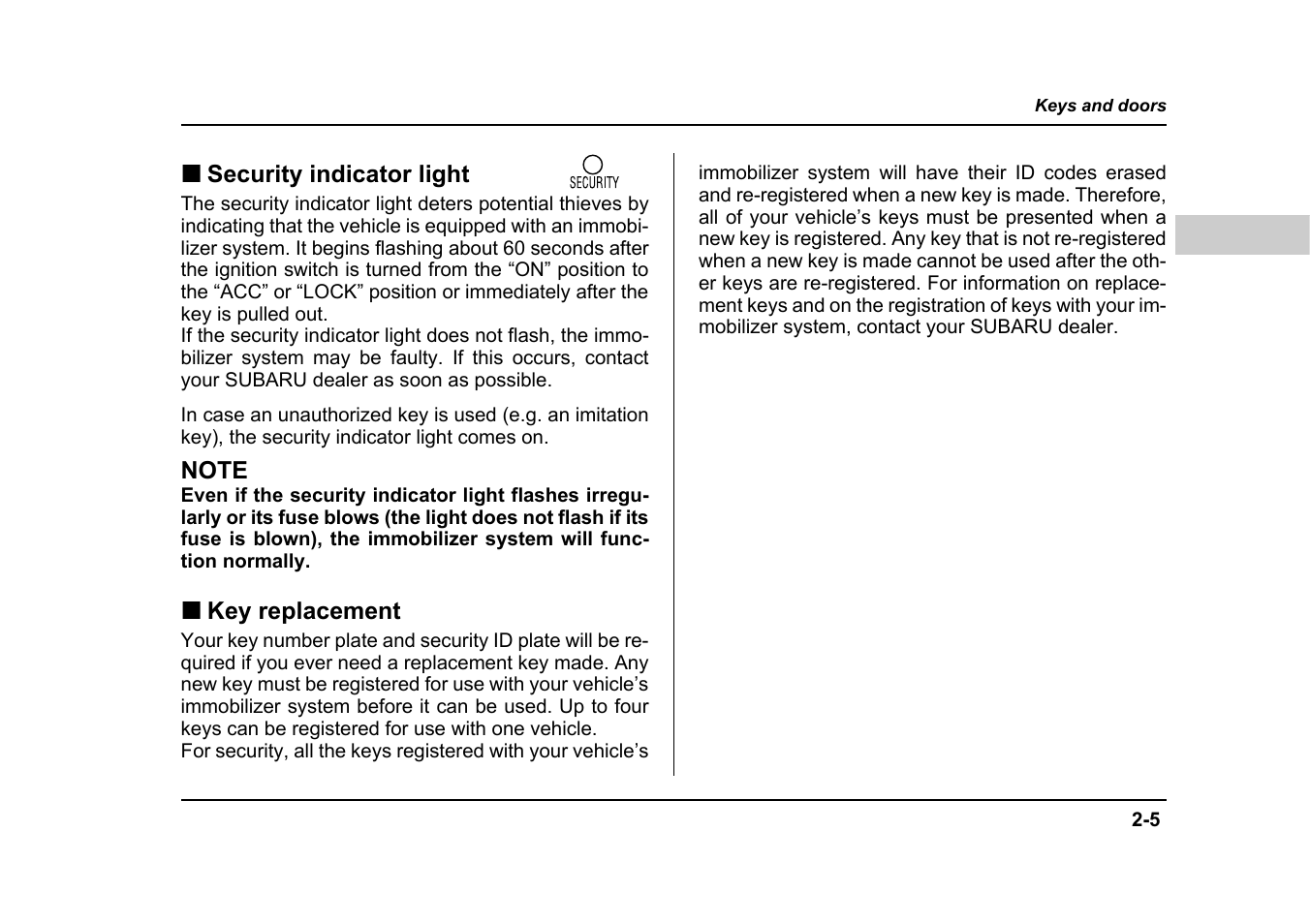 Subaru 2005 Forester 2.5X User Manual | Page 116 / 477