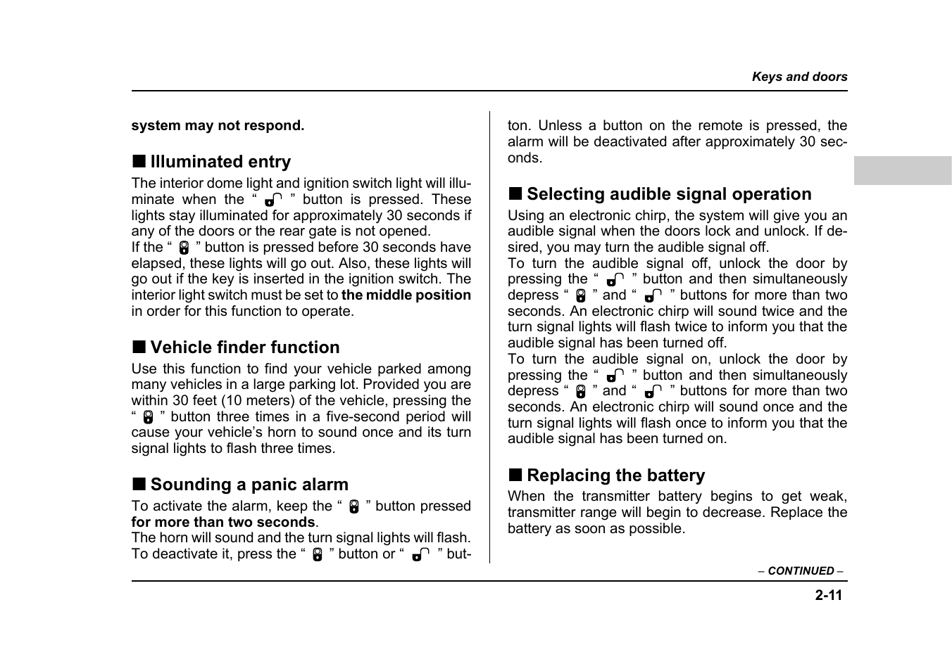 Subaru 2005 Forester 2.5X User Manual | Page 122 / 477