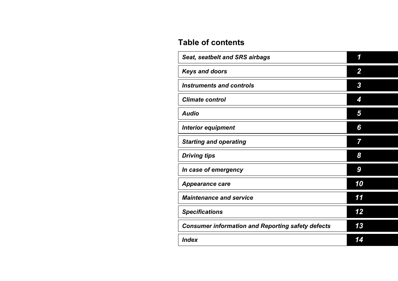 Subaru 2005 Forester 2.5X User Manual | Page 16 / 477