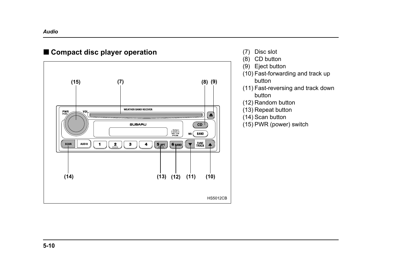 Compact disc player operation | Subaru 2005 Forester 2.5X User Manual | Page 213 / 477