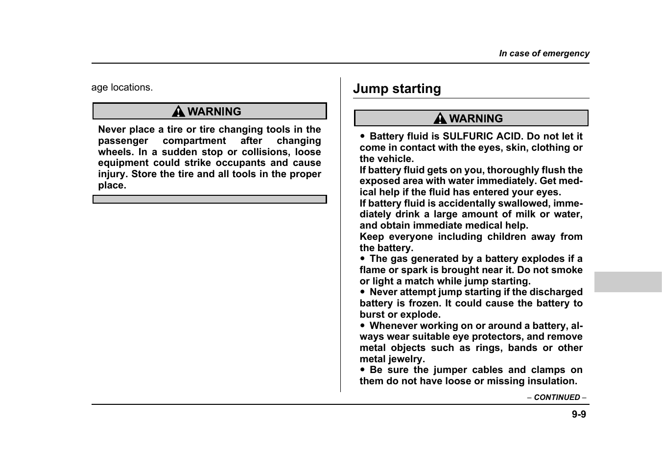 Jump starting | Subaru 2005 Forester 2.5X User Manual | Page 346 / 477