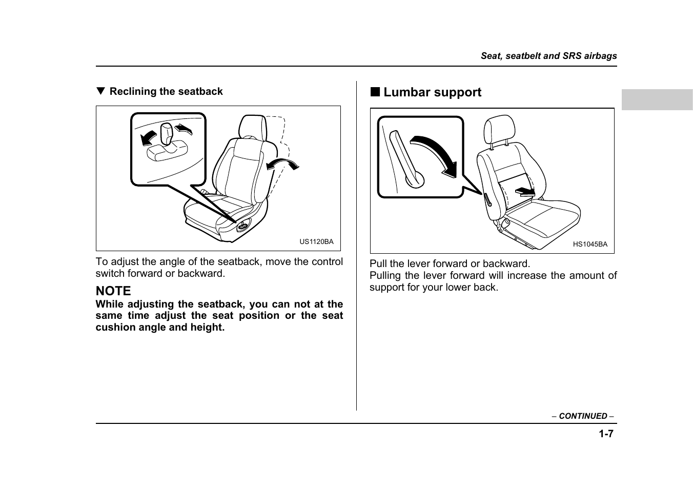 Subaru 2005 Forester 2.5X User Manual | Page 40 / 477