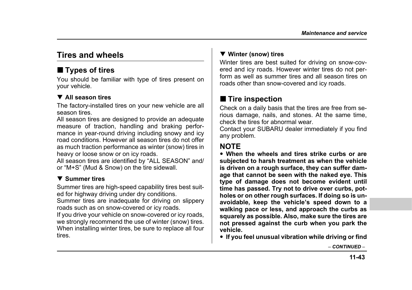 Tires and wheels | Subaru 2005 Forester 2.5X User Manual | Page 408 / 477