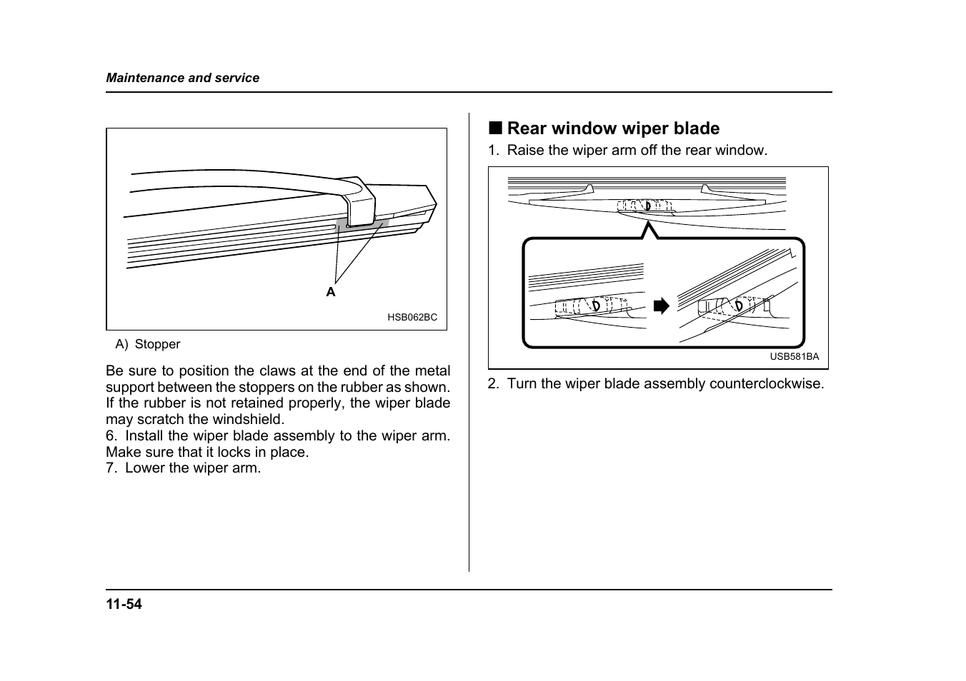 Rear window wiper blade | Subaru 2005 Forester 2.5X User Manual | Page 419 / 477