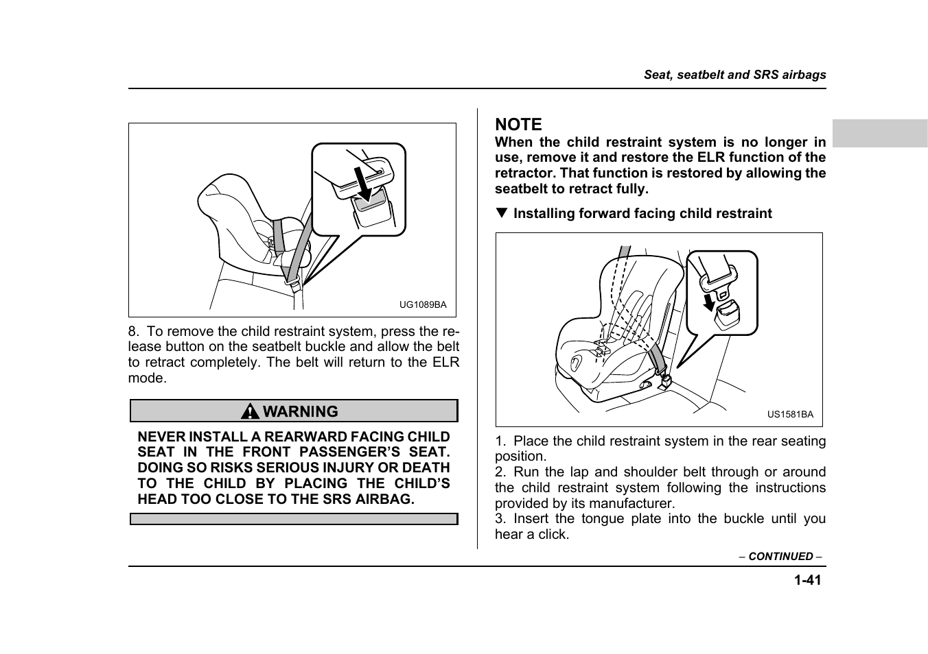 Subaru 2005 Forester 2.5X User Manual | Page 74 / 477