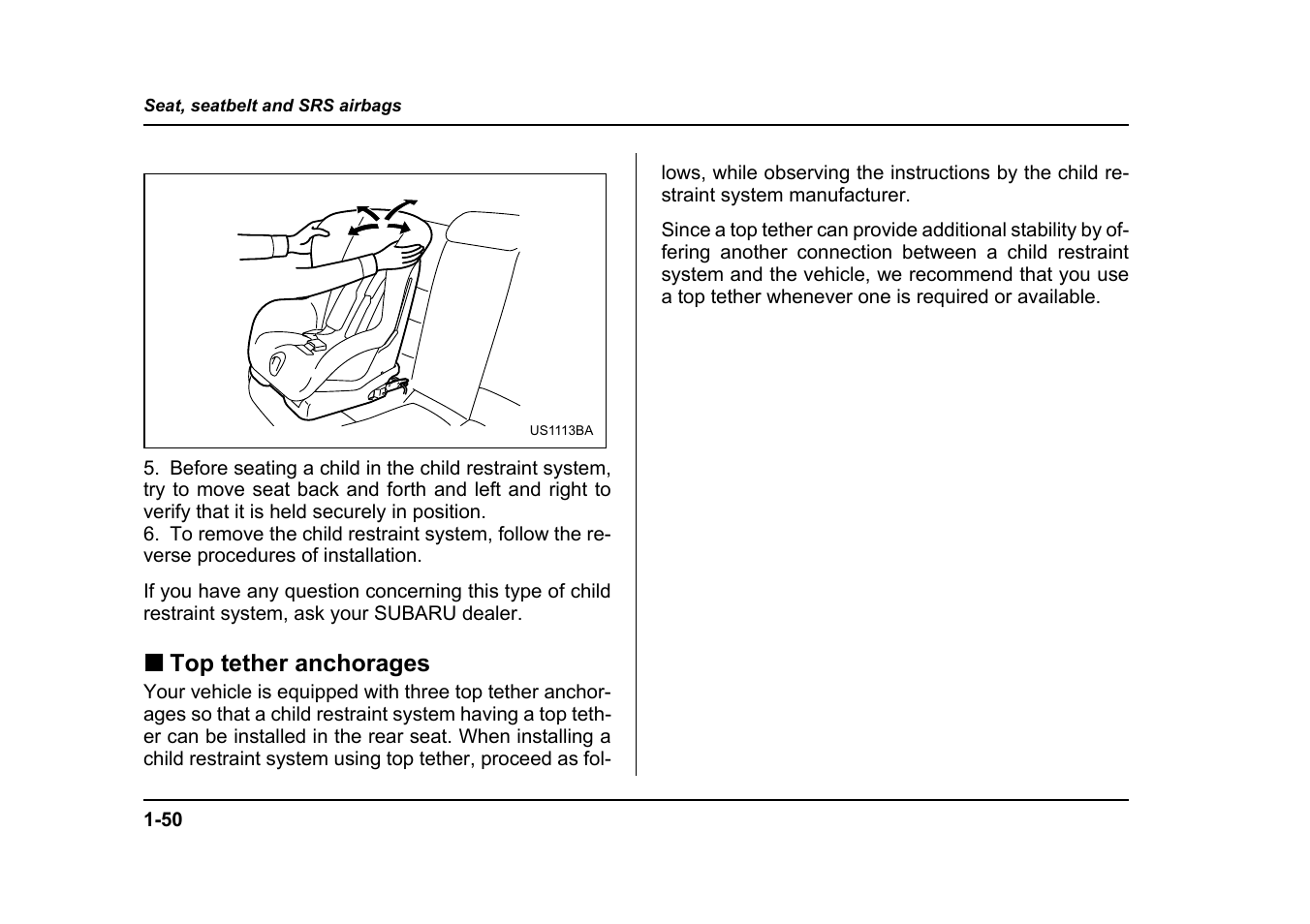 Subaru 2005 Forester 2.5X User Manual | Page 83 / 477