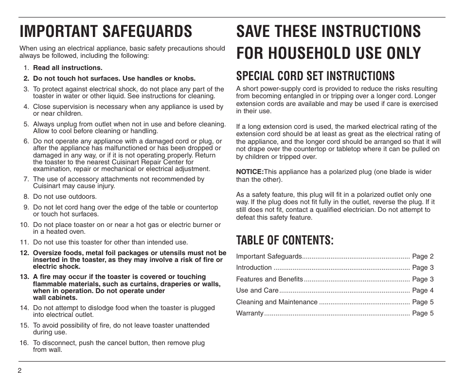 Cuisinart CMT-200 User Manual | Page 2 / 8