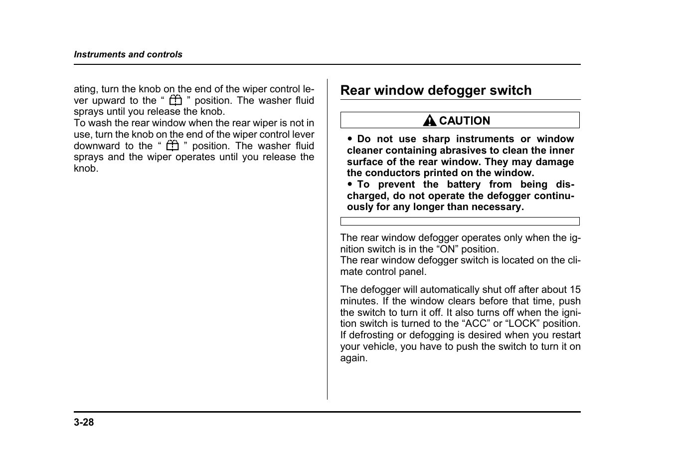 Rear window defogger switch | Subaru 2004 Legacy User Manual | Page 171 / 525