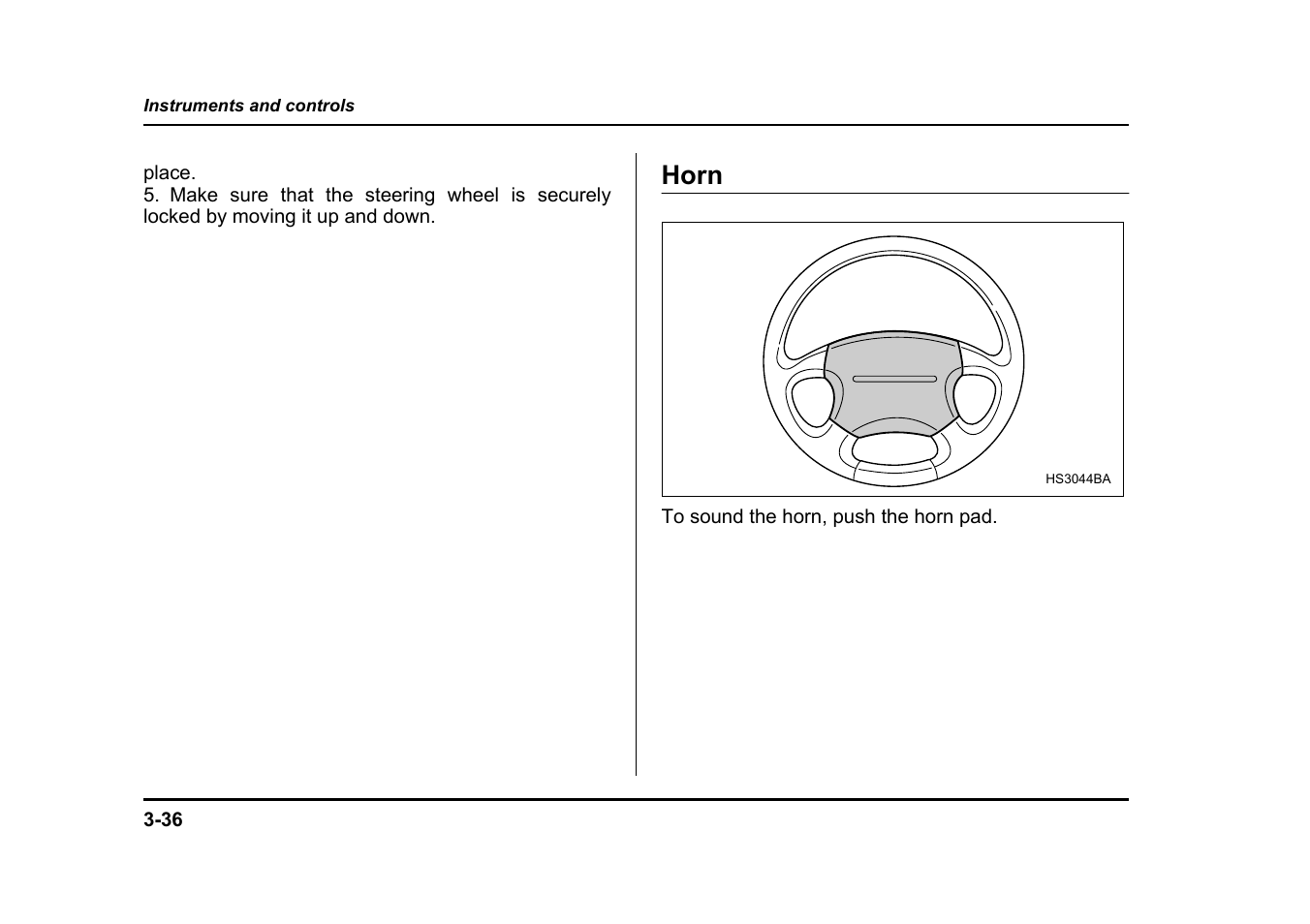 Horn | Subaru 2004 Legacy User Manual | Page 179 / 525