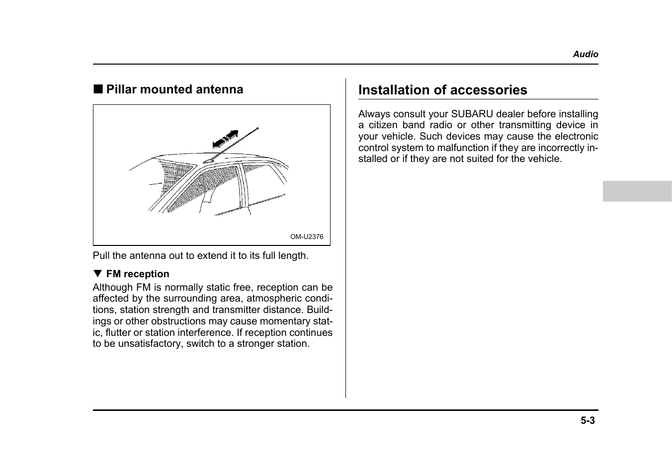 Installation of accessories | Subaru 2004 Legacy User Manual | Page 204 / 525
