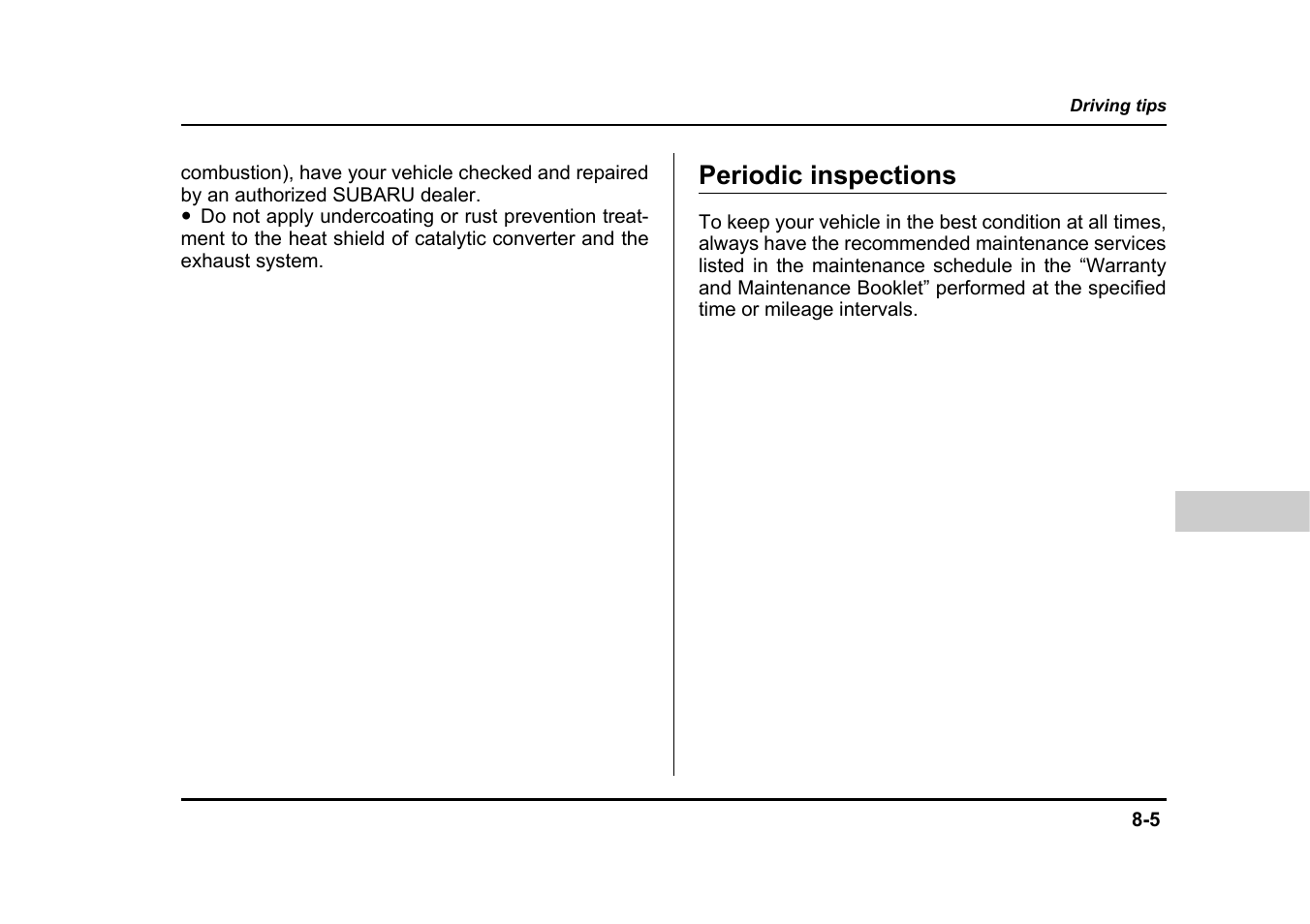 Periodic inspections | Subaru 2004 Legacy User Manual | Page 324 / 525