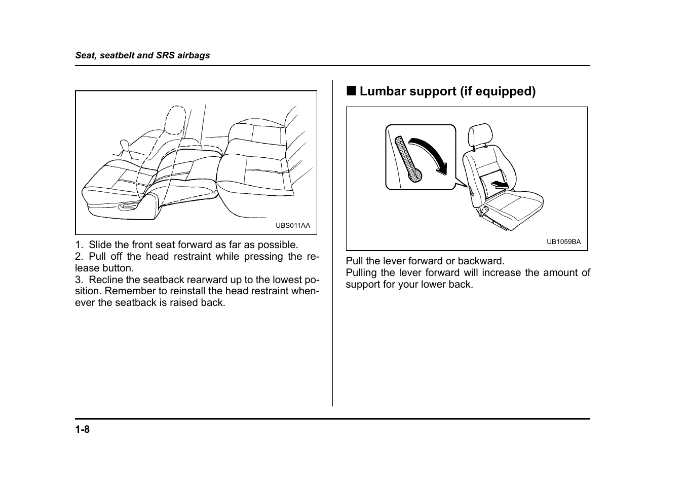Subaru 2004 Legacy User Manual | Page 33 / 525