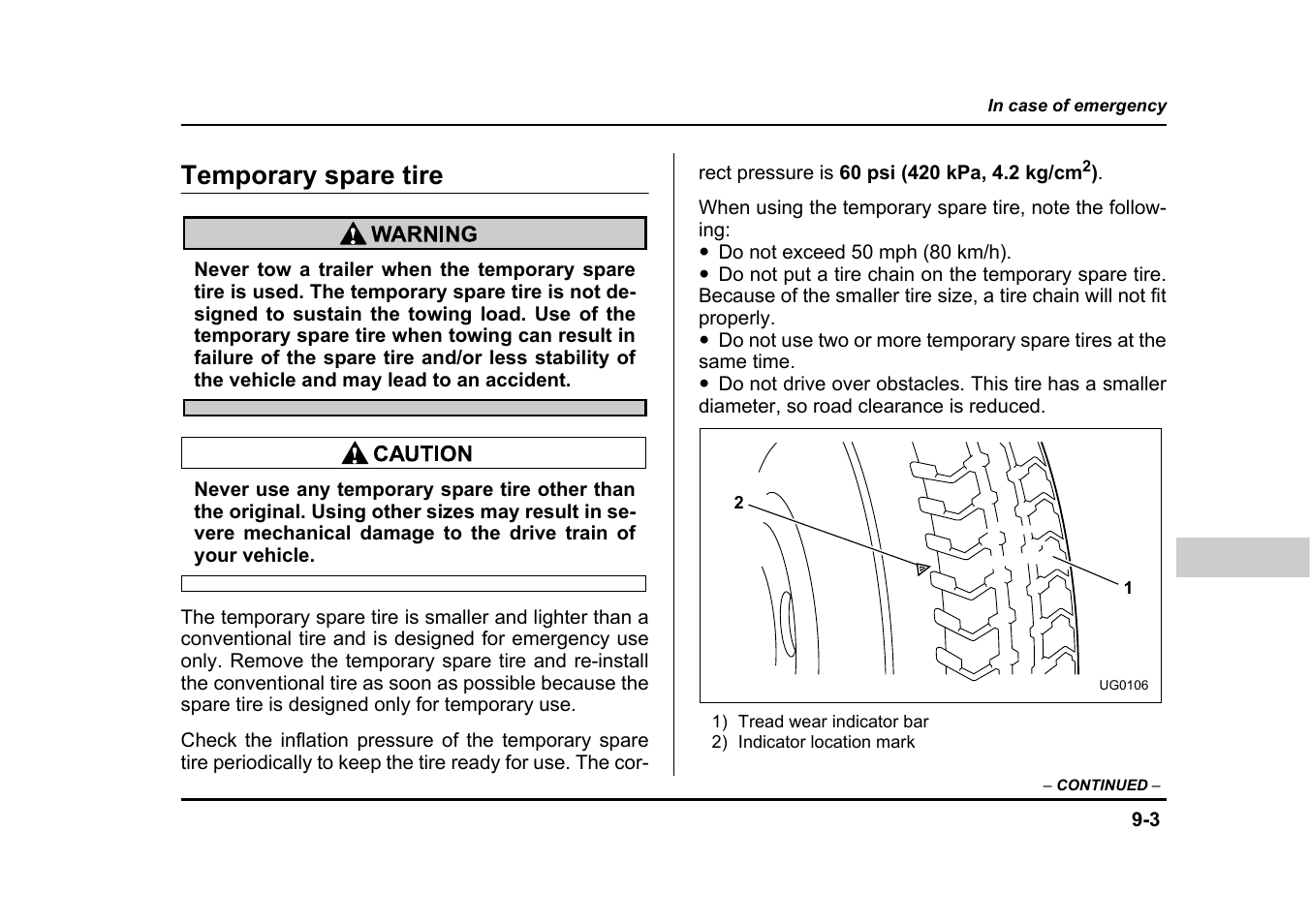 Temporary spare tire | Subaru 2004 Legacy User Manual | Page 362 / 525