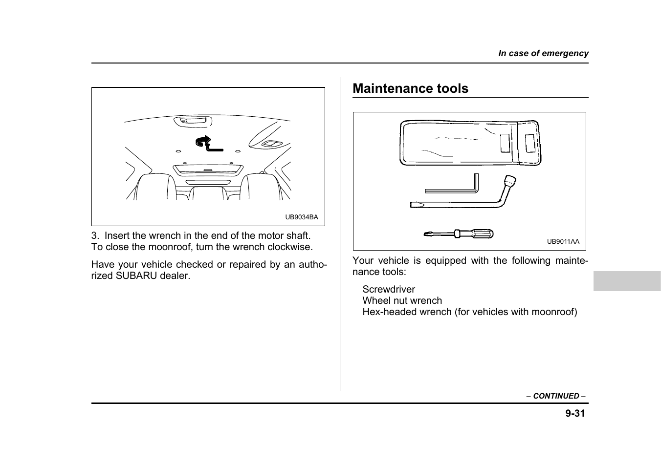 Maintenance tools | Subaru 2004 Legacy User Manual | Page 390 / 525