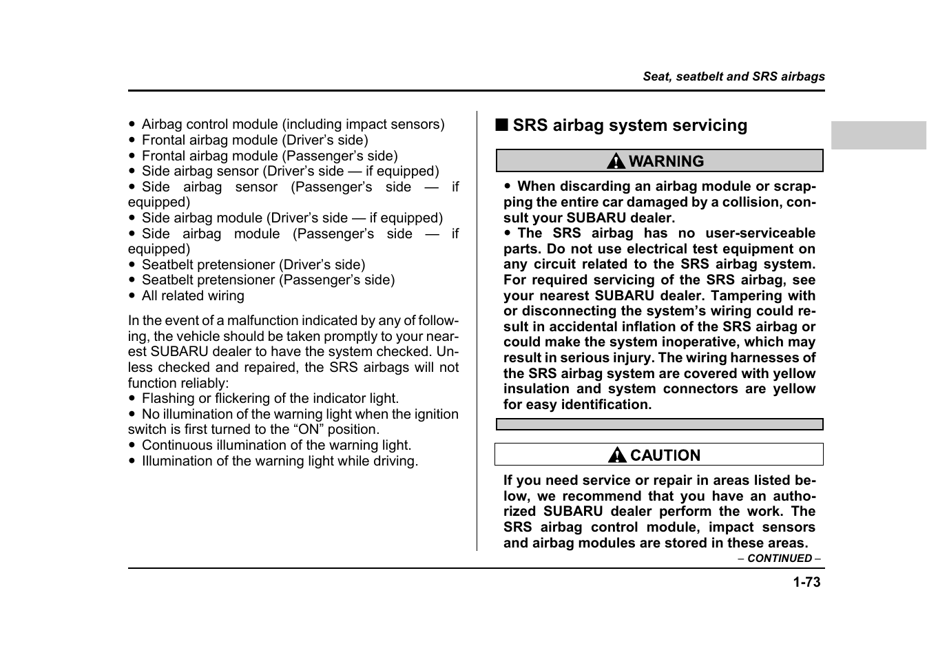 Subaru 2004 Impreza User Manual | Page 100 / 491