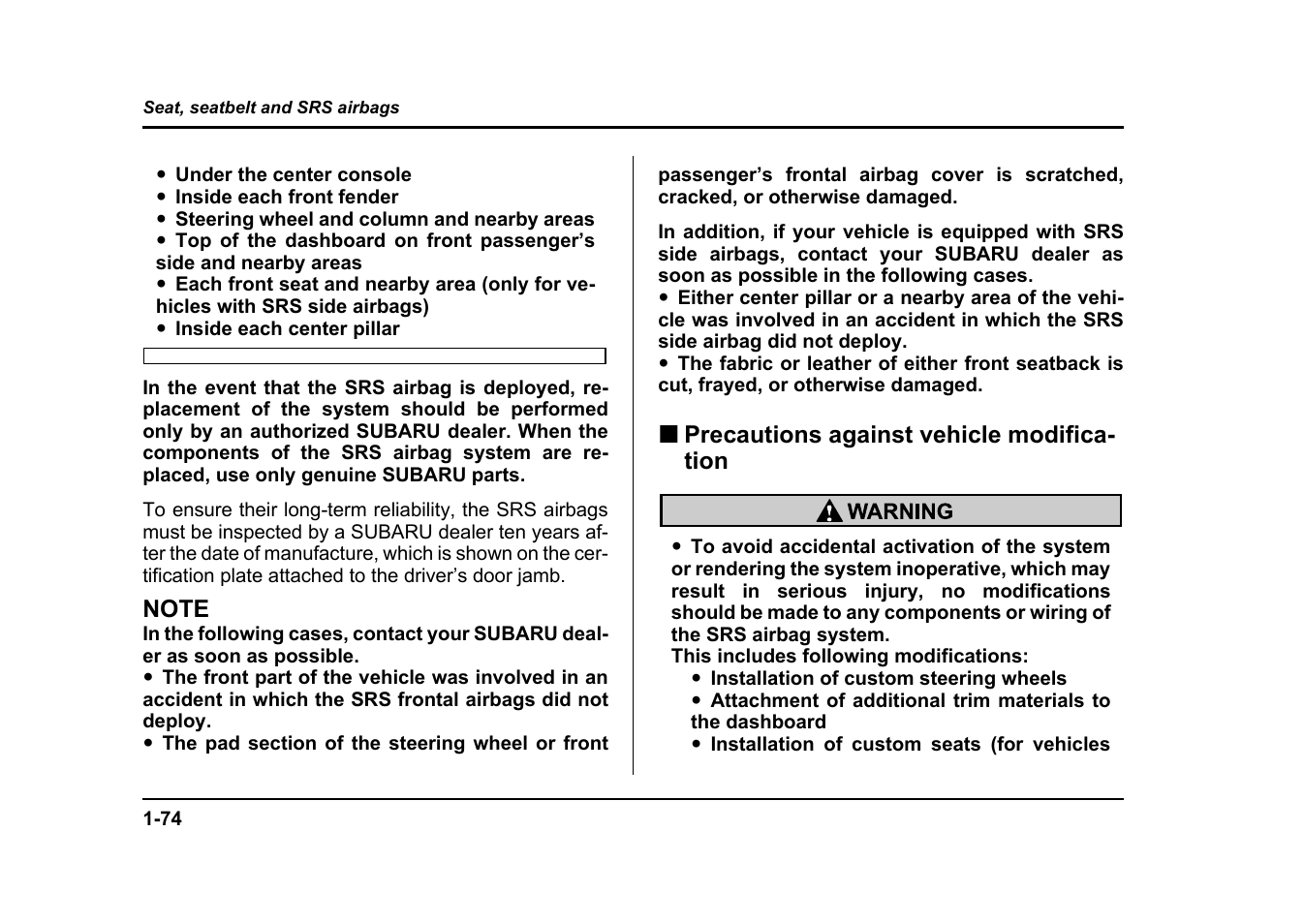 Subaru 2004 Impreza User Manual | Page 101 / 491