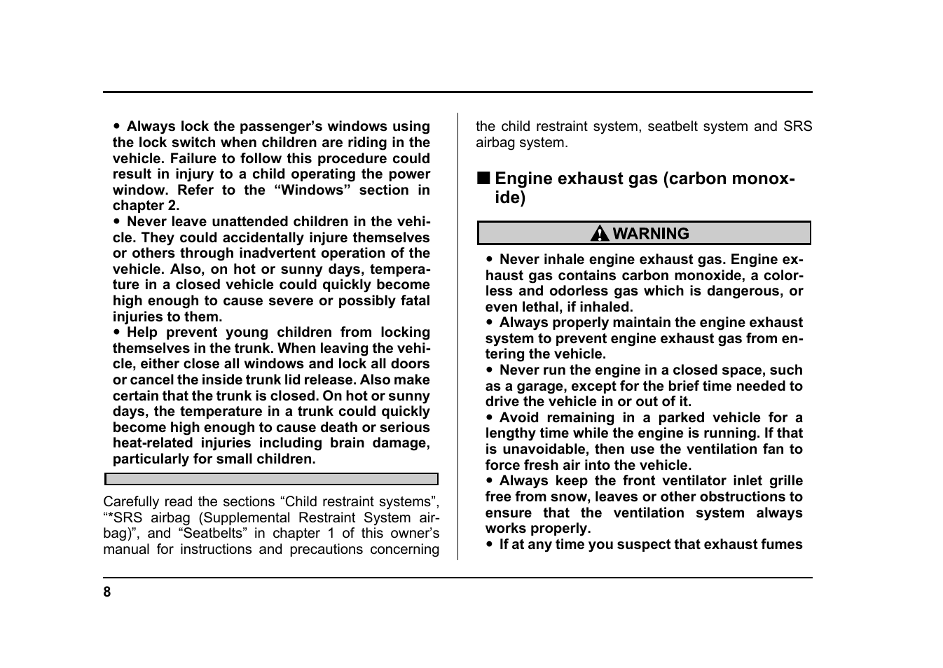 Subaru 2004 Impreza User Manual | Page 11 / 491