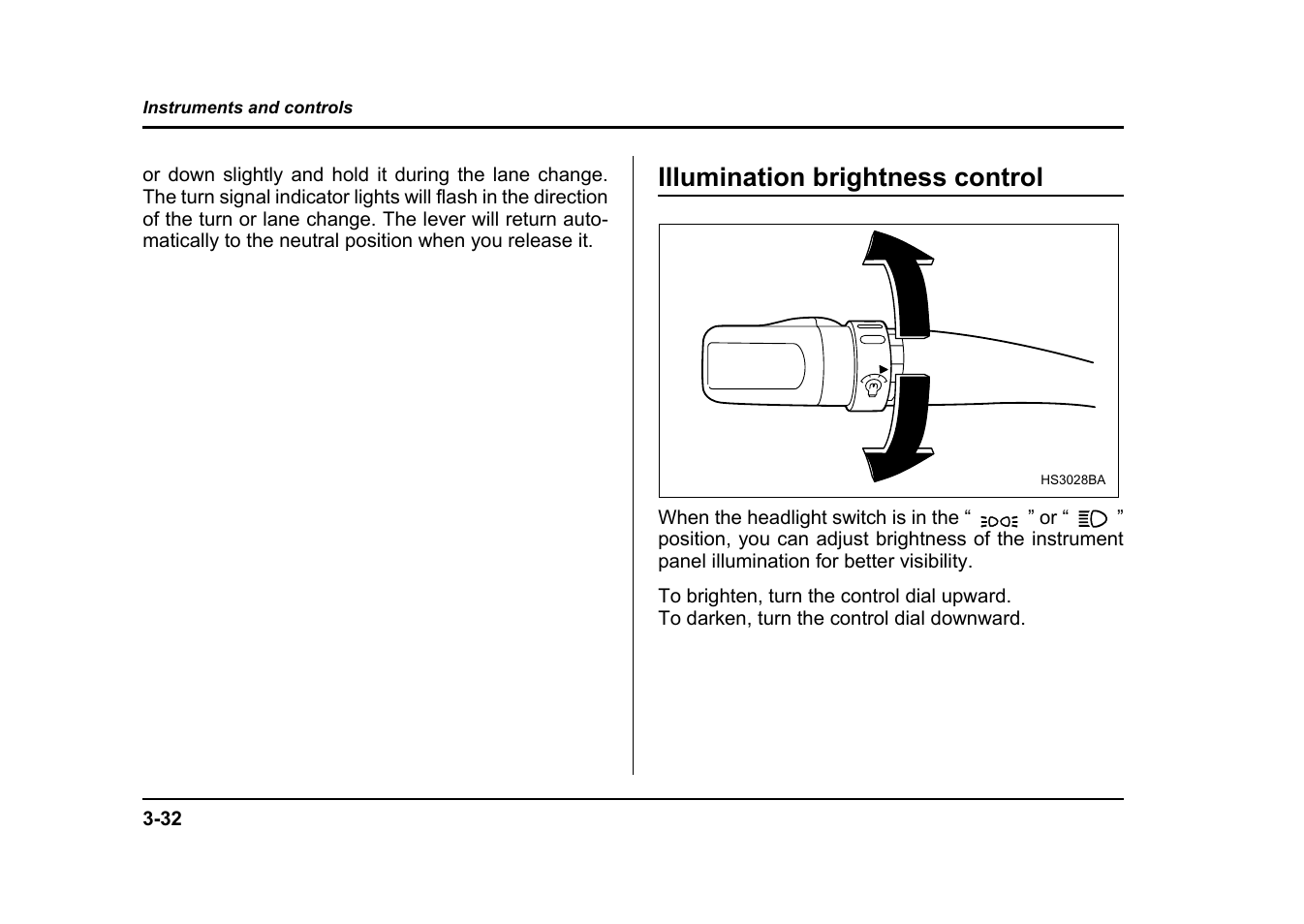 Illumination brightness control | Subaru 2004 Impreza User Manual | Page 169 / 491