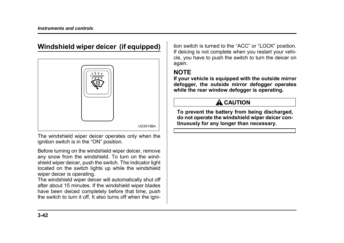 Windshield wiper deicer (if equipped) | Subaru 2004 Impreza User Manual | Page 179 / 491