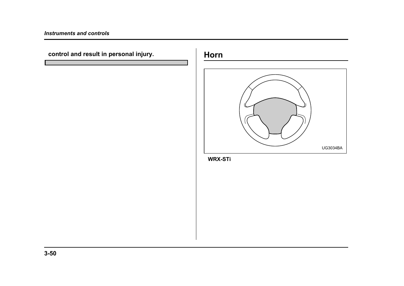 Horn | Subaru 2004 Impreza User Manual | Page 187 / 491