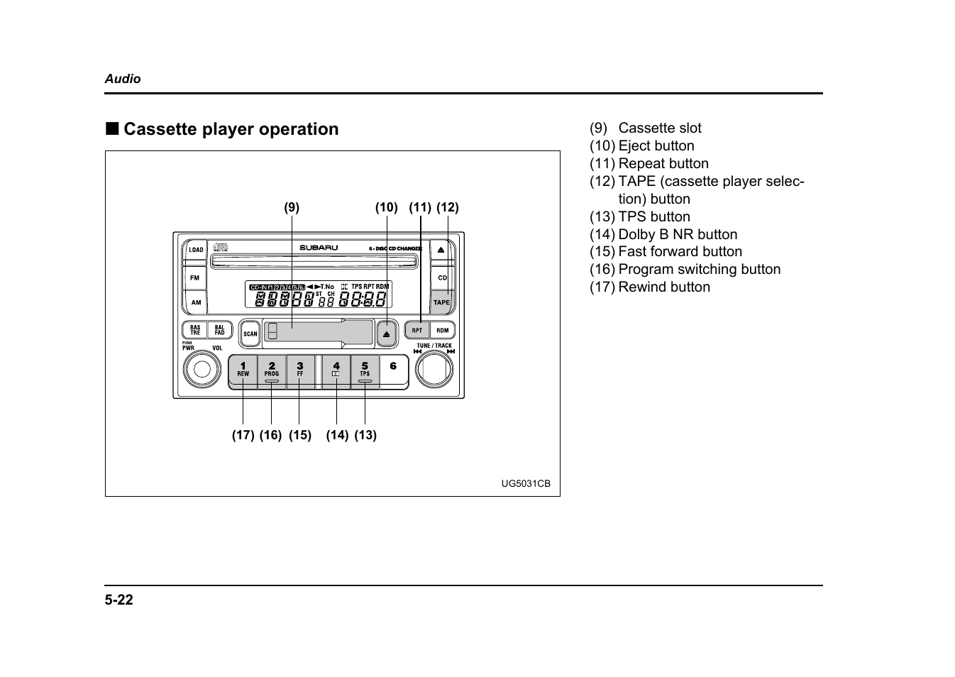 Cassette player operation | Subaru 2004 Impreza User Manual | Page 235 / 491