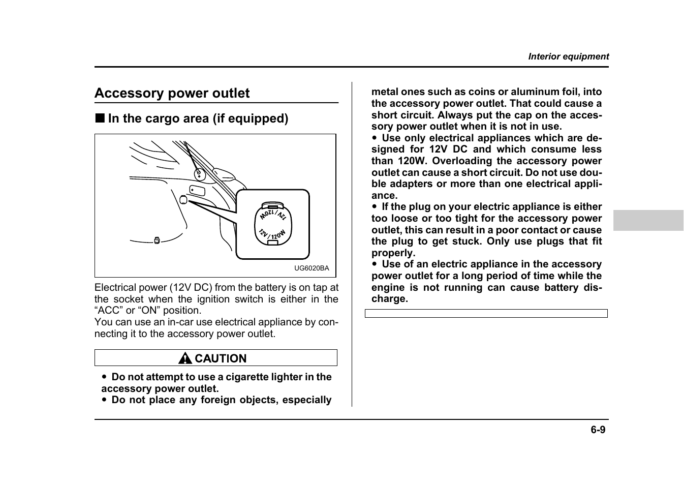 Accessory power outlet | Subaru 2004 Impreza User Manual | Page 258 / 491