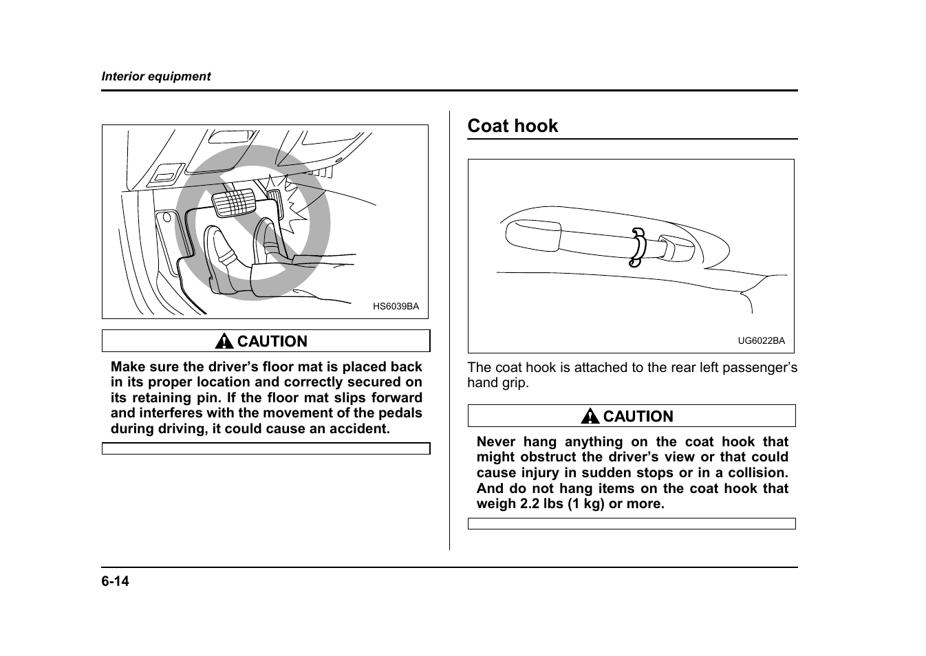 Coat hook | Subaru 2004 Impreza User Manual | Page 263 / 491