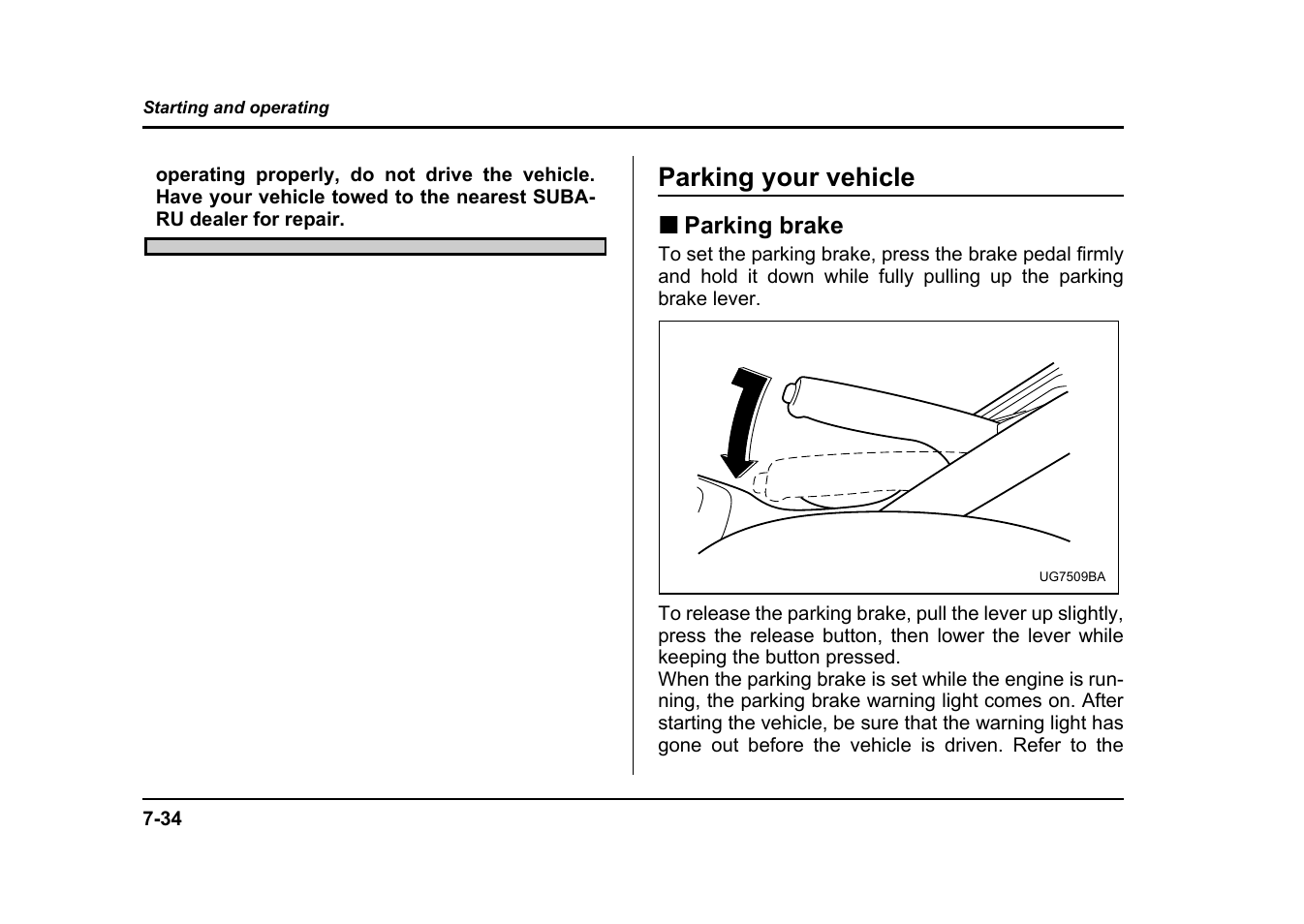 Parking your vehicle | Subaru 2004 Impreza User Manual | Page 303 / 491