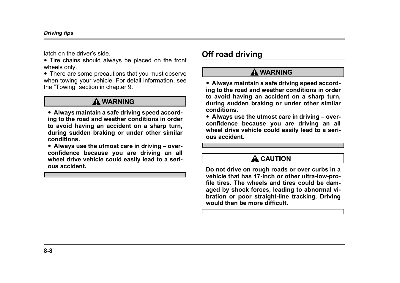 Off road driving | Subaru 2004 Impreza User Manual | Page 319 / 491