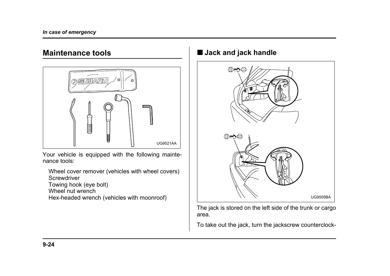 Maintenance tools | Subaru 2004 Impreza User Manual | Page 375 / 491