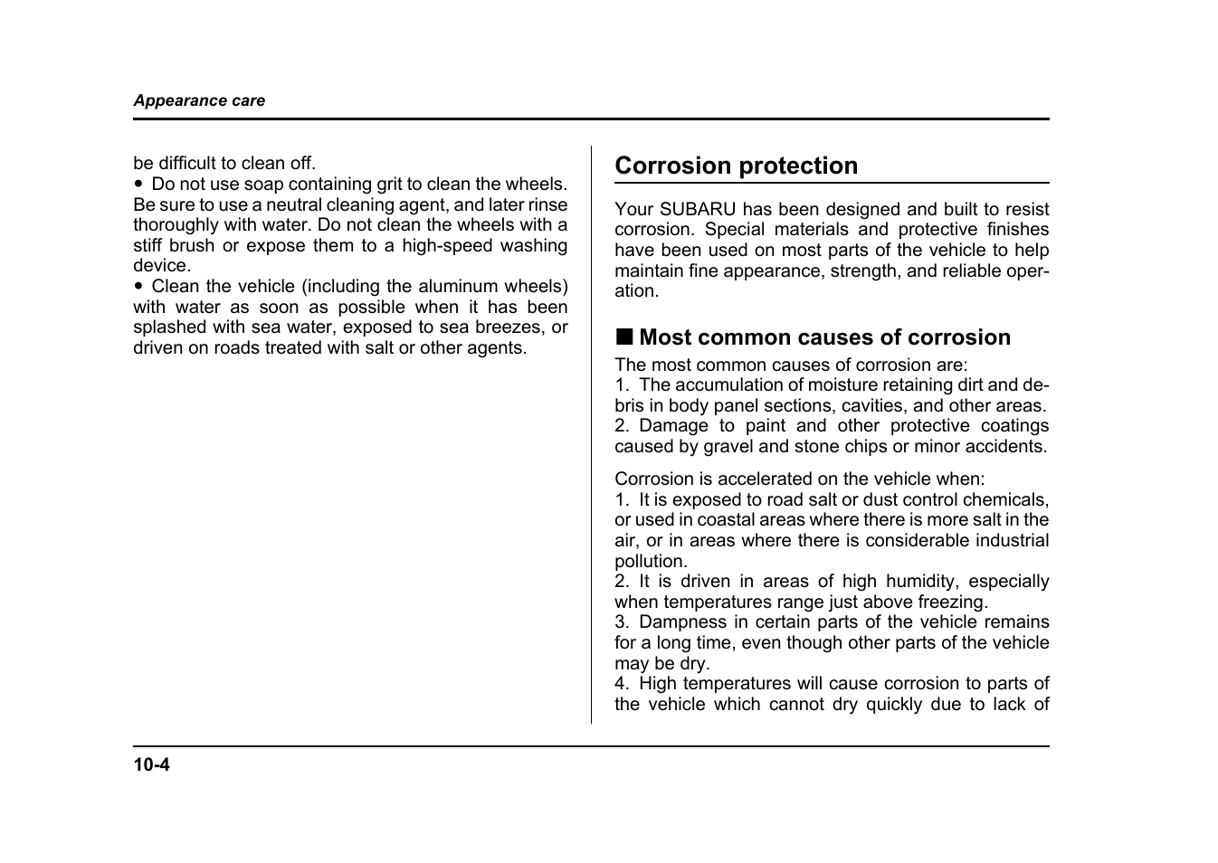 Corrosion protection | Subaru 2004 Impreza User Manual | Page 381 / 491