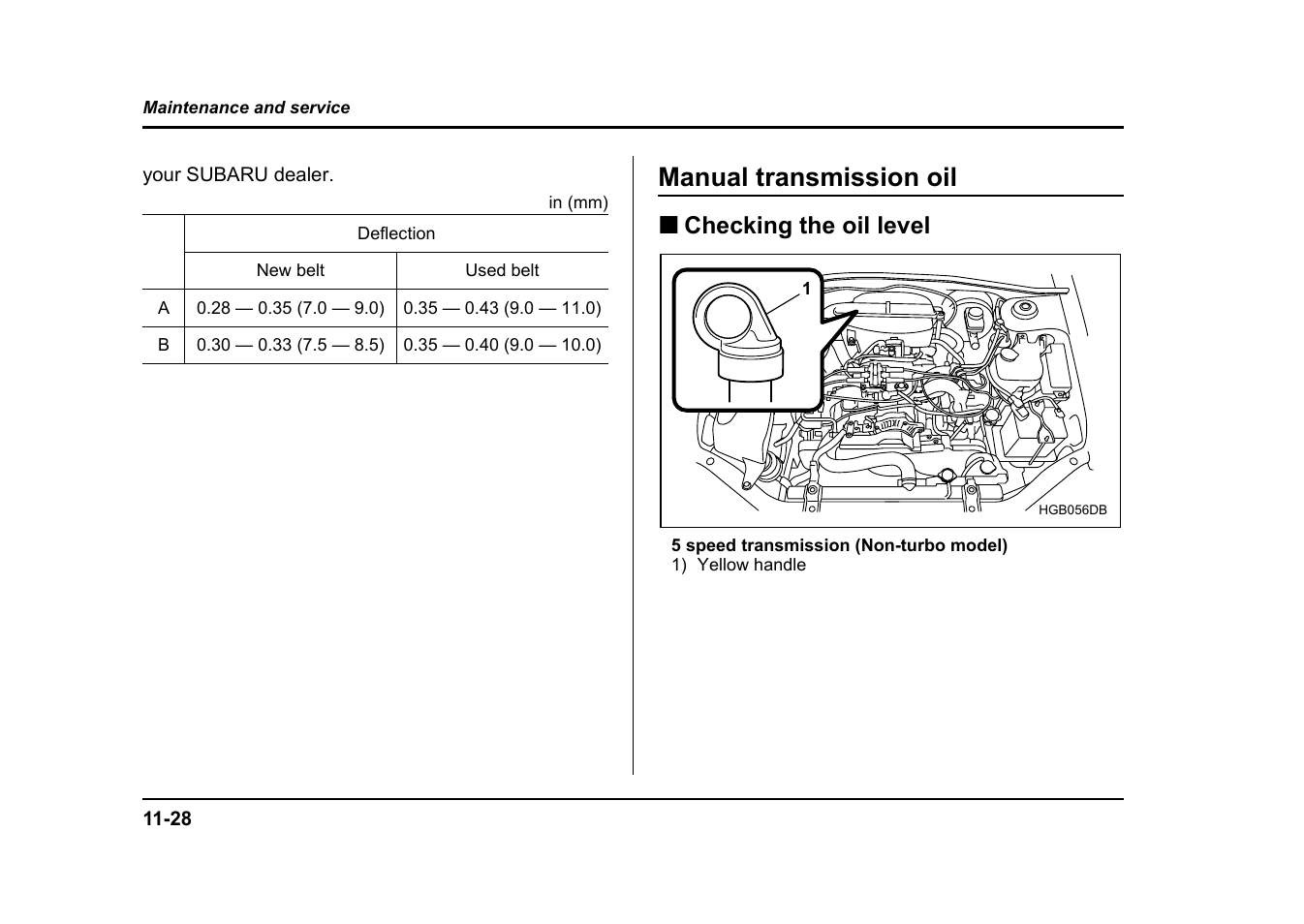 Manual transmission oil, Checking the oil level | Subaru 2004 Impreza User Manual | Page 413 / 491