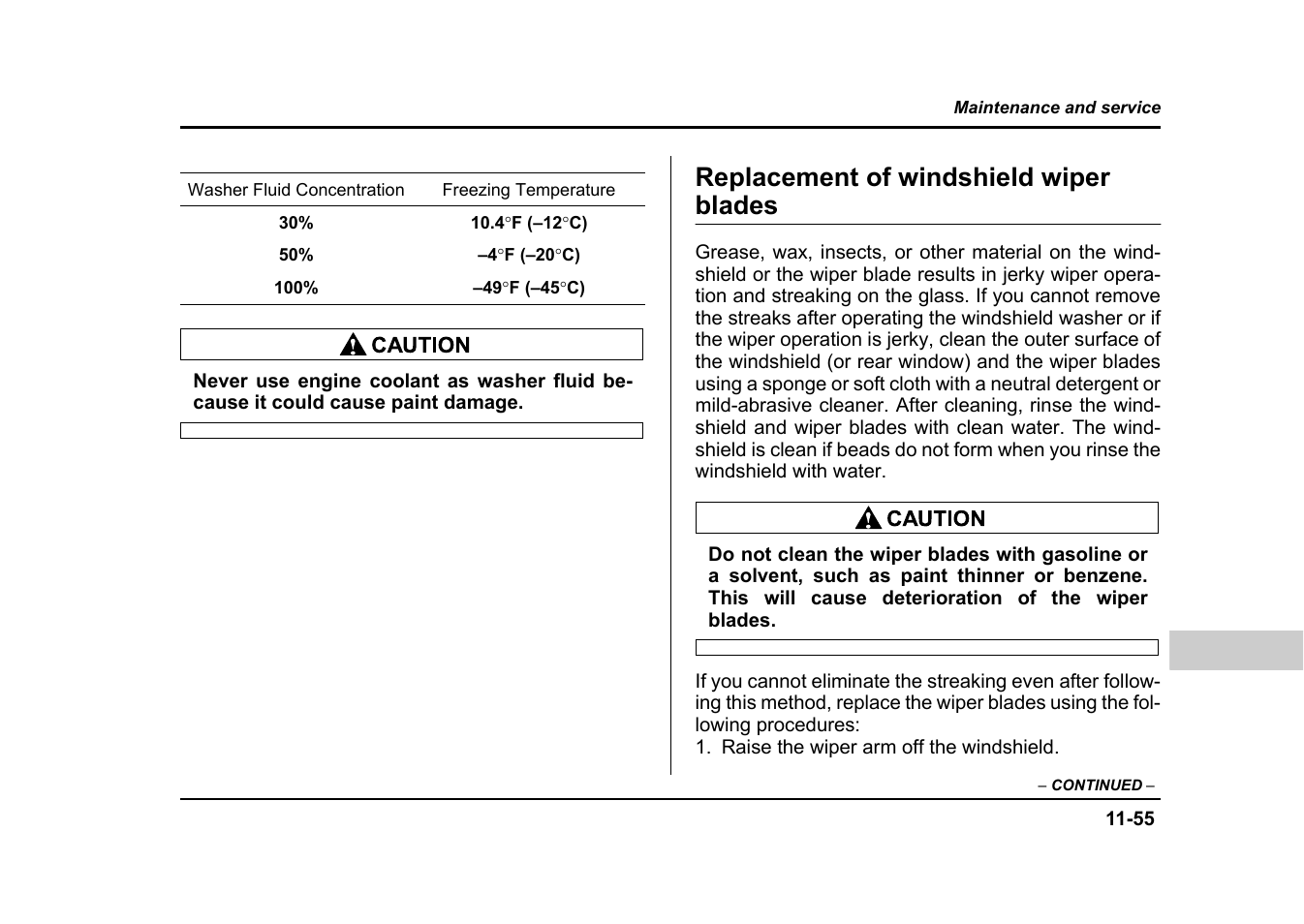 Replacement of windshield wiper blades | Subaru 2004 Impreza User Manual | Page 440 / 491