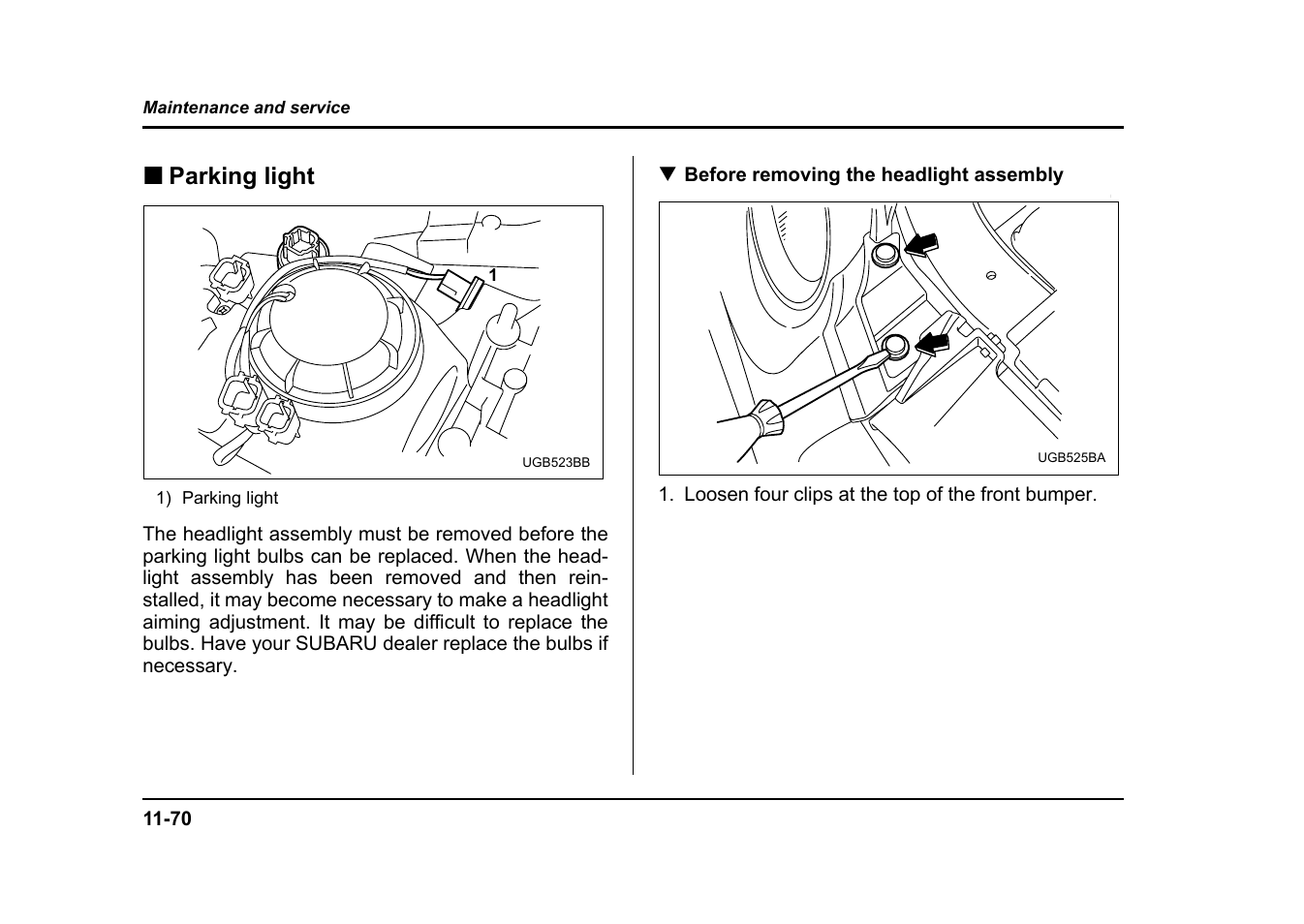 Parking light | Subaru 2004 Impreza User Manual | Page 455 / 491