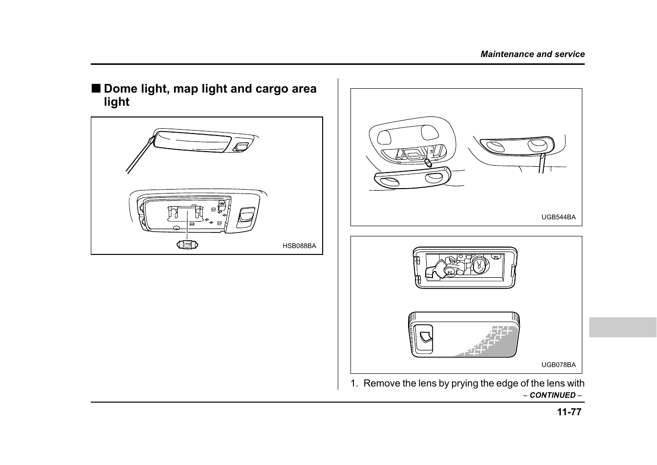 Dome light, map light and cargo area light | Subaru 2004 Impreza User Manual | Page 462 / 491