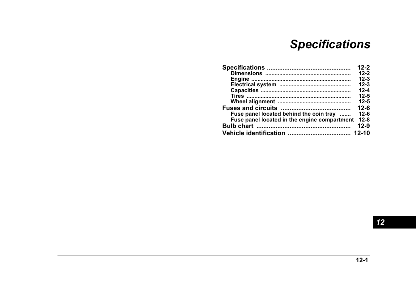 Specifications | Subaru 2004 Impreza User Manual | Page 466 / 491