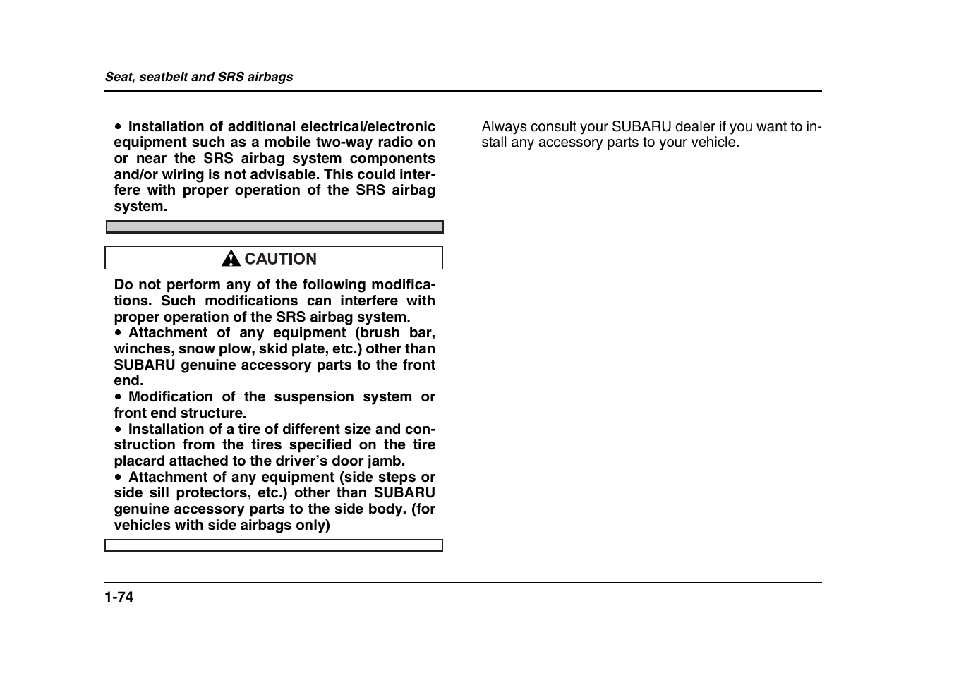 Subaru 2004 Forester X User Manual | Page 101 / 439