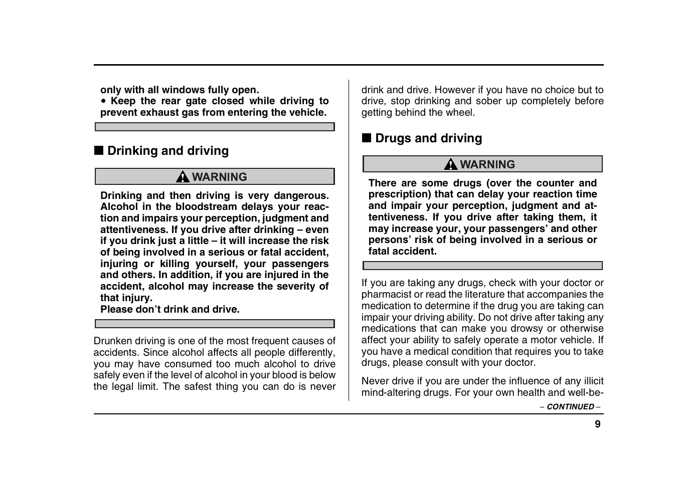 Subaru 2004 Forester X User Manual | Page 12 / 439