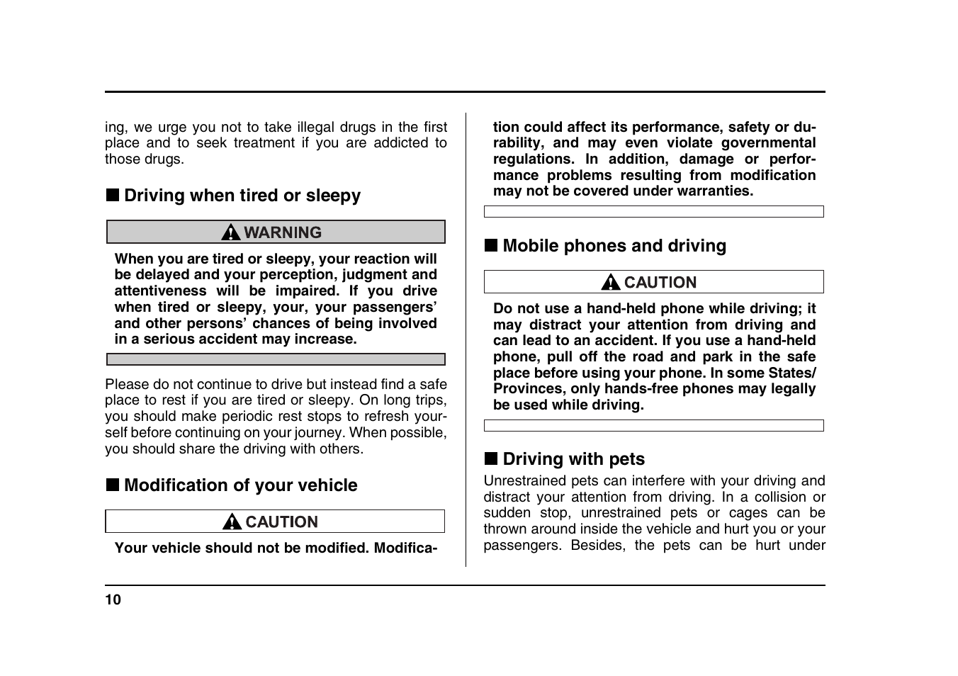 Subaru 2004 Forester X User Manual | Page 13 / 439