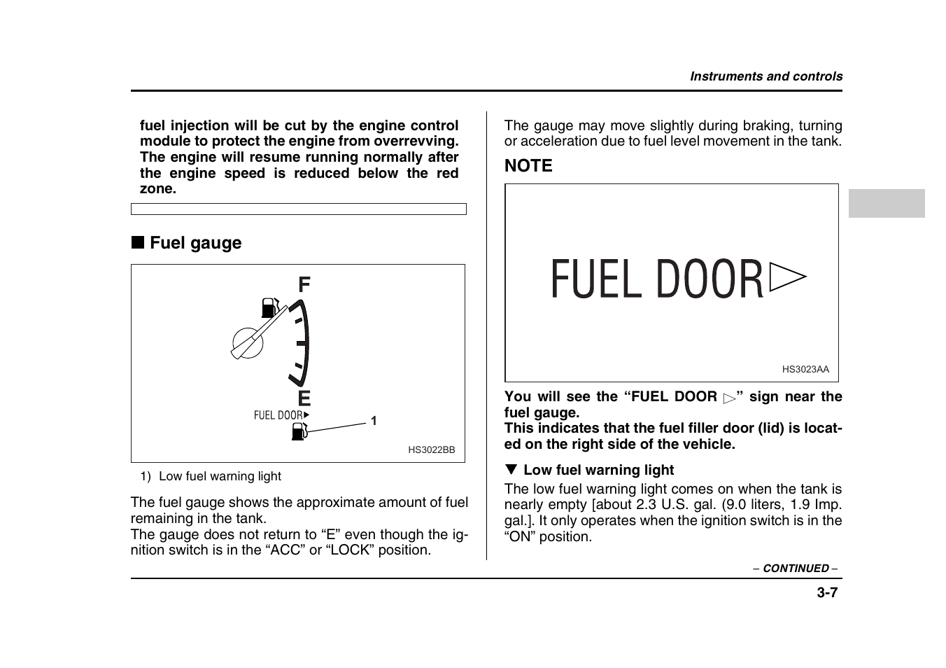 Fuel gauge | Subaru 2004 Forester X User Manual | Page 136 / 439