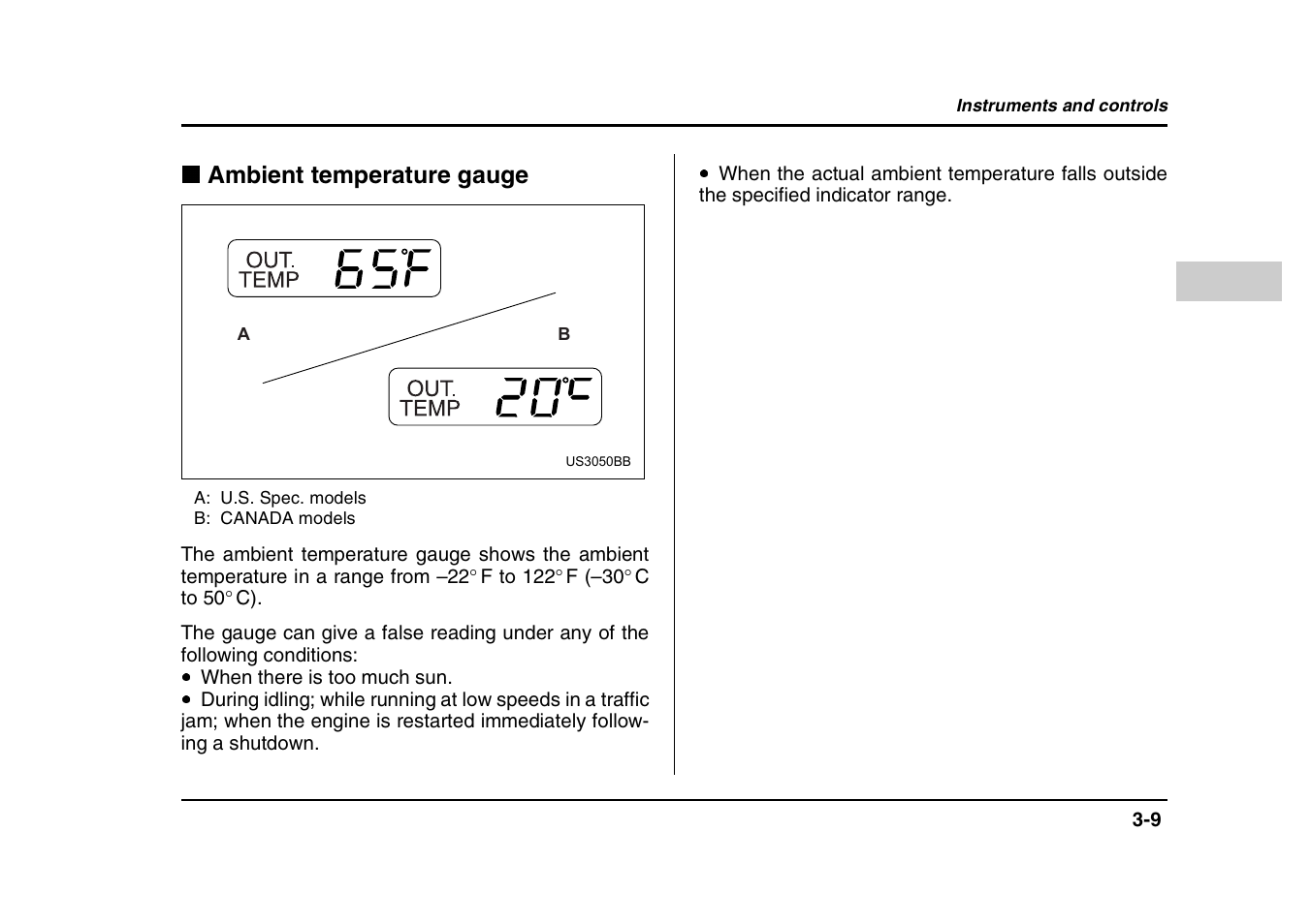 Ambient temperature gauge | Subaru 2004 Forester X User Manual | Page 138 / 439